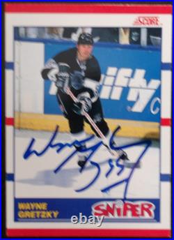 1990 Wayne Gretzky Autographed NHL Score Trading Card Sniper Number 336