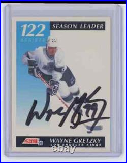 1991-92 Score #295 Wayne Gretzky Season Leader 122 Assists Signed Autographed