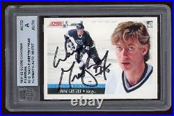 1991-92 Score Canadian Bilingual #312 Wayne Gretzky Franchise Autograph COA ACA