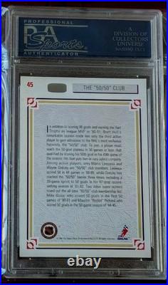 1991-92 Upper Deck #45 Signed Mario Lemieux / Wayne Gretzky / Hull AUTO PSA/DNA