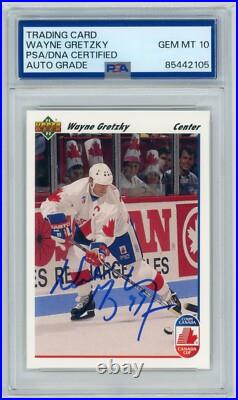 1991-92 Upper Deck Wayne Gretzky Canada Autographed Signed Hockey Card Psa 10