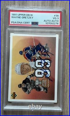 1991 Upper Deck Wayne Gretzky Oilers PSA Authentic Autographed Card Grade 3