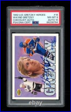 1992-93 Upper Deck Hockey Heroes Wayne Gretzky Auto /2800 PSA 8 Auto 10 ES5711