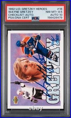1992 Ud Wayne Gretzky Heroes #18 Wayne Gretzky 1016/2800 Psa 8.5 Auto 10