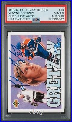 1992 Ud Wayne Gretzky Heroes #18 Wayne Gretzky 1178/2800 Psa 9 Auto 10