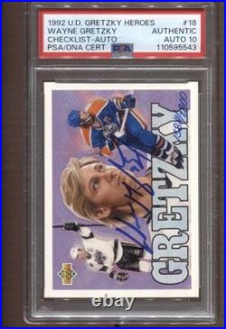 1992 Wayne Gretzky Upper Deck Heroes Auto 1584/2800 PSA Authentic Auto 10