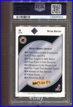 1992 Wayne Gretzky Upper Deck Heroes Auto 1584/2800 PSA Authentic Auto 10