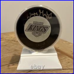 1993 Wayne Gretzky Signed Hockey Puck Los Angeles Kings With Stand 1993 Wayne Gretzky Signed Hockey Puck Los Angeles Kings With Stand