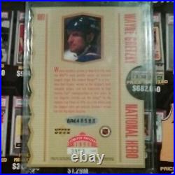 1996 Uda Wayne Gretzky New York Rangers Autographed National Hero Card 34/250