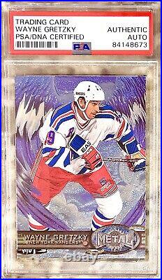 1996 Wayne Gretzky Auto Hof Fleer Skybox Metal Universe #96 Psa Certified