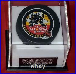 1996 Wayne Gretzky Hof Signed Rare Boston All Star Game Puck Vintage Read Ty Coa