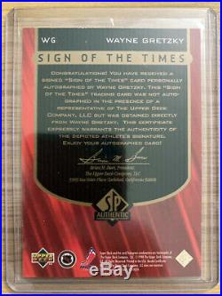 1997-98 SP Authentic Sign of The Times Wayne Gretzky AUTO WG SP RARE