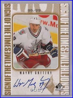 1998-99 SP Authentic Wayne Gretzky Sign of The Times SOTT Gold Autograph #99/99