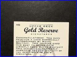 1998-99 Wayne Gretzky Upper Deck Gold Reserve Signatures /200 Autograph SP Auto