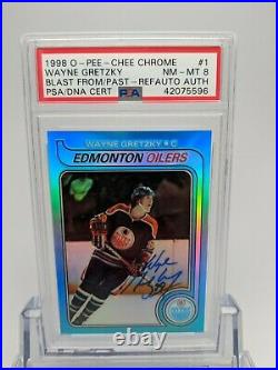 1998 Opc Hockey Wayne Gretzky Rc Refractor Blast Past 1979 Psa/dna Auto Signed