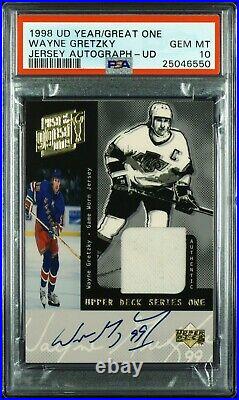 1998 UD Wayne Gretzky Game Used Jersey Patch Auto /40 PSA 10 POP 1 HOF GOAT