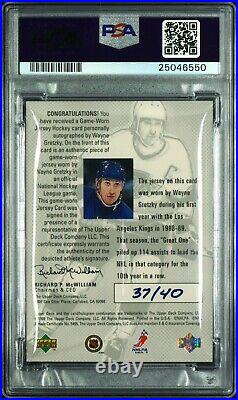 1998 UD Wayne Gretzky Game Used Jersey Patch Auto /40 PSA 10 POP 1 HOF GOAT