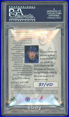 1998 UD Wayne Gretzky Jersey Auto /40 PSA 10 POP 1 Game Worn Patch HOF