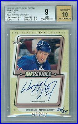 1999-00 Sp Authentic Gold Wayne Gretzky Sp Auto Sign Of The Times 14/25