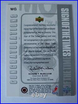 1999 SP Authentic Sign Of The Times Wayne Gretzky HOF Signed AUTO Autograph