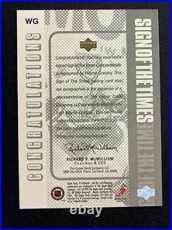 1999 UD SP Authentic Hockey Sign Of The Times Autograph Card WG Wayne Gretzky
