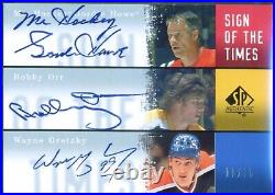 2000-01 Sp Authentic Sign Of The Times Gordie Howe Orr Gretzky 19/25 Autograph