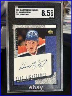 2000-01 U. D. Hockey Legends #WG Epic Signatures Wayne Gretzky SGC 8.5 SP RARE