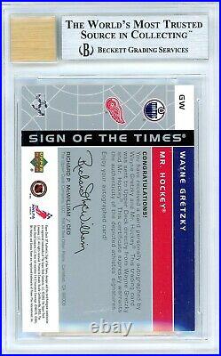2002-03 SP Authentic Sign of the Times #GW Wayne Gretzky Gordie Howe Auto BGS 9