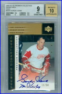 2002-03 Ud Premier Collection Gold Wayne Gretzky Sp Auto 32/50 Bgs 9 Mint