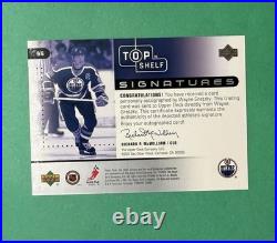 2002-03 Upper Deck Wayne Gretzky Top Shelf Auto On Card Clean