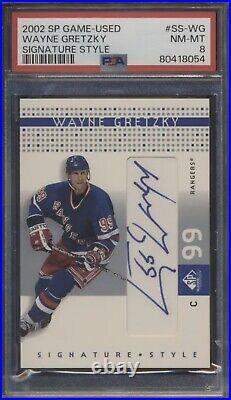 2002 SP Game Used Wayne Gretzky Signature Style #SS-WG PSA 8 Great Auto