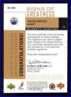 2002 Ud Signs Of Greatness Authentic Autograph Sg-wg Wayne Gretzky Best On Ebay