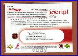 2003-04 Upper Deck Trilogy Script 3 Autograph # S3-G1 WAYNE GRETZKY Auto UD