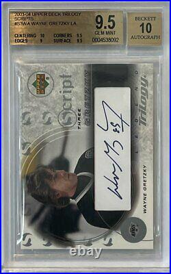 2003-04 Upper Deck Trilogy Scripts #S3WA Wayne Gretzky Autograph BGS 9.5 Auto 10