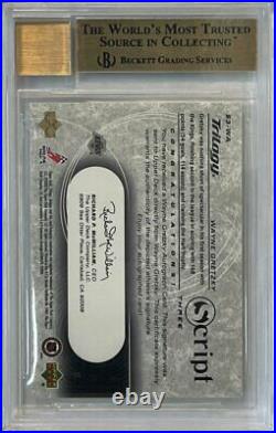 2003-04 Upper Deck Trilogy Scripts #S3WA Wayne Gretzky Autograph BGS 9.5 Auto 10