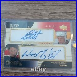 2003-4 UD Rookie Update Rookie Auto #161 Gretzky/Staal Dual Auto 011/199 SP