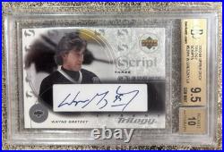 2003 UD Trilogy Wayne Gretzky Scripts On Card Auto BGS 9.5 GEM Kings Autograph