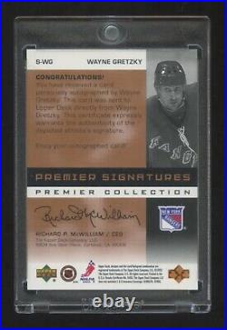 2003 Ud Premier Collection Wayne Gretzky Autograph Sp Auto On Card Beauty Hof