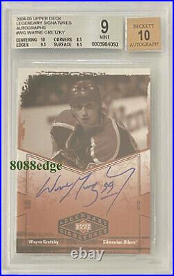 2004-05 Ud Legendary Signatures Auto Wayne Gretzky On Card Autograph Bgs 9