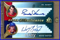 2005-06 SP Game Used SIGnificance Extra Gold Gordie Howe/Wayne Gretzky AUTO /10