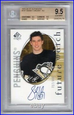 2005-06 Sp Authentic Future Watch Rookie Rc Auto Sidney Crosby Bgs 9.5 True Gm