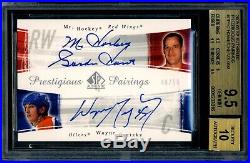 2005-06 Sp Authentic Prestigious Pairings Gordie Howe Gretzky 46/50 Auto Bgs 9.5