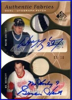 2005-06 Sp Game Used Authentic Autograph Patch Gordie Howe Wayne Gretzky 9/10