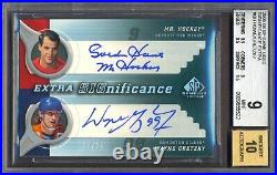 2005-06 Sp Game Used Autograph Card Gordie Howe Wayne Gretzky 21/25