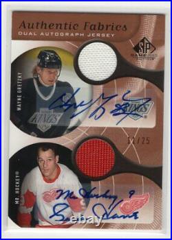 2005-06 Ud Sp Game Used Dual Jersey Autograph Auto /25 Gordie Howe Wayne Gretzky