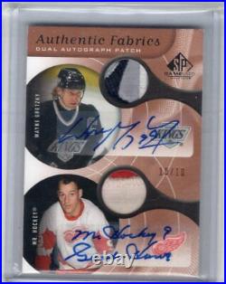2005-06 Ud Sp Game Used Dual Patch Autograph Auto /10 Gordie Howe Wayne Gretzky
