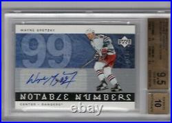 2005-06 Upper Deck Notable Numbers Autograph Auto /99 Wayne Gretzky Bgs 9.5 Rare