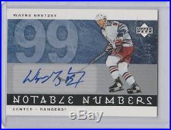 2005-06 Upper Deck Notable Numbers Autograph #NWG Wayne Gretzky #19/99 Rangers