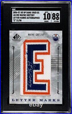 2006-07 SP Game Used Letter Marks Auto Wayne Gretzky #LM-WG SGC 8 Edmonton /50