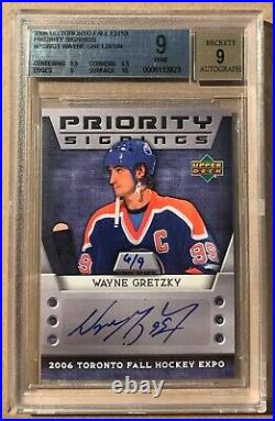 2006-07 Upper Deck Toronto Fall Expo Priority Signings Wayne Gretzky 6/9 BGS 9